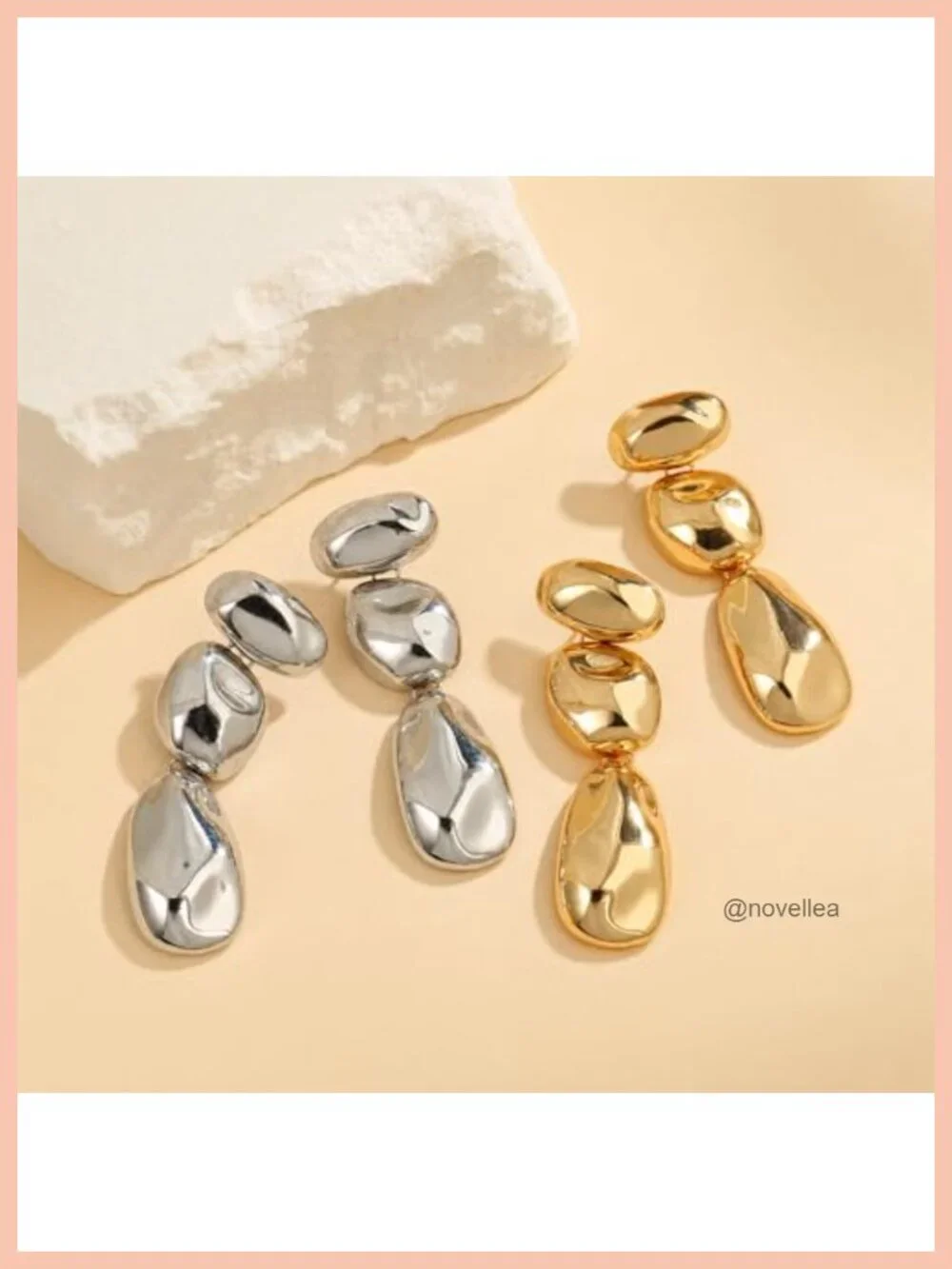 Chunky Statement Drop Dangle Earrings Stainless Steel Waterproof Non Tarnish